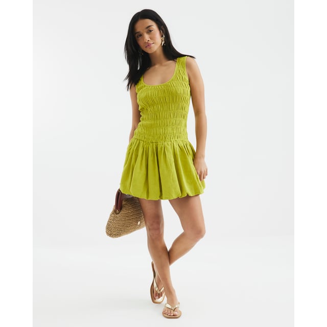 River Island Womens Mini Dress Petite Lime Bubble Hem Shirred Petite collection, Scoop neckline, Sleeveless, Shirred bodice, Bubble hem, Mini lengthAbout the brandFASHION IS OUR DNARiver Island is an icon of the British high street. Inspired by the latest trends and our heritage style archives, we've been serving style and leading trends for over sixty years.We make fashion for real people with real lives, who want to look real good. Because life's a celebration - let's dress for it.