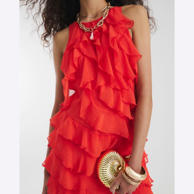 Round neckline, Sleeveless, Ruffle detail, Zip fastening, Mini lengthAbout the brandFASHION IS OUR DNARiver Island is an icon of the British high street. Inspired by the latest trends and our heritage style archives, we've been serving style and leading trends for over sixty years.We make fashion for real people with real lives, who want to look real good. Because life's a celebration - let's dress for it.