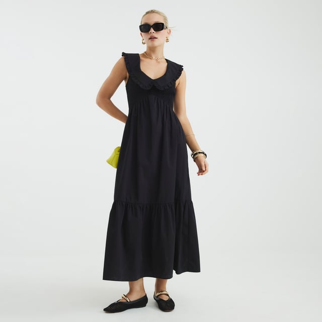 V-neck, Collared, Ruffle detail, Sleeveless, Shirred, Maxi lengthAbout the brandFASHION IS OUR DNARiver Island is an icon of the British high street. Inspired by the latest trends and our heritage style archives, we've been serving style and leading trends for over sixty years.We make fashion for real people with real lives, who want to look real good. Because life's a celebration - let's dress for it.