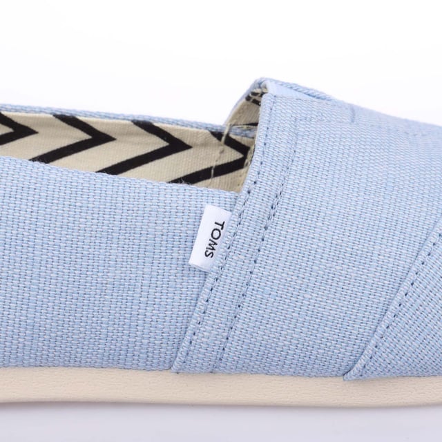 Textile upper  canvas footbed  TOMS signature CloudBound soles for extra comfort  breathability and traction removable and hand washable. OrthoLite Eco LT hybrid insole for lightweight cushioning  made with plant-derived and recycled materials. Elastic gore for easy fit