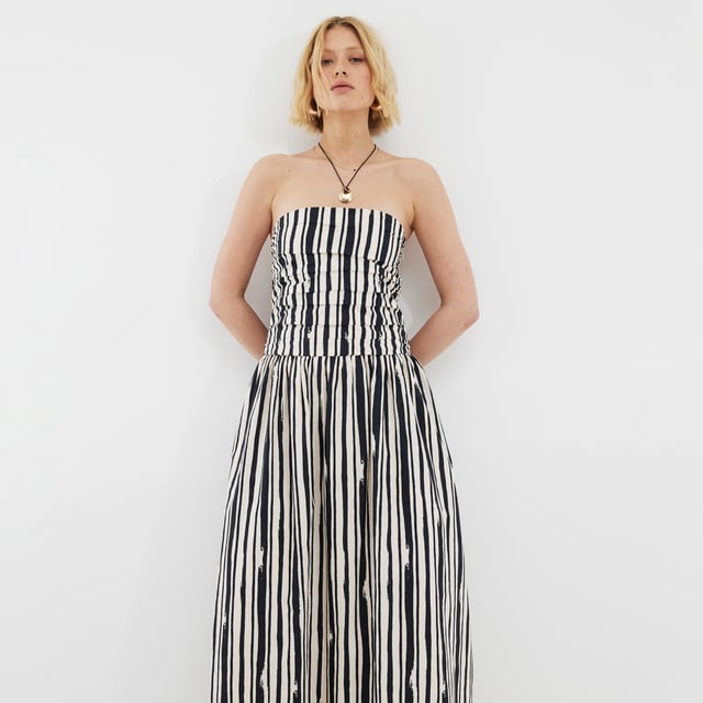 Striped, Bandeau neckline, Pleated bodice detail, Detachable straps, Midi lengthAbout the brandFASHION IS OUR DNARiver Island is an icon of the British high street. Inspired by the latest trends and our heritage style archives, we've been serving style and leading trends for over sixty years.We make fashion for real people with real lives, who want to look real good. Because life's a celebration - let's dress for it.