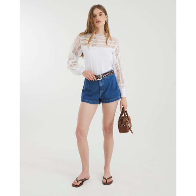 Boat neck, Long sleeves, Hybrid design, Lace detail, CuffedAbout the brandFASHION IS OUR DNARiver Island is an icon of the British high street. Inspired by the latest trends and our heritage style archives, we've been serving style and leading trends for over sixty years.We make fashion for real people with real lives, who want to look real good. Because life's a celebration - let's dress for it.