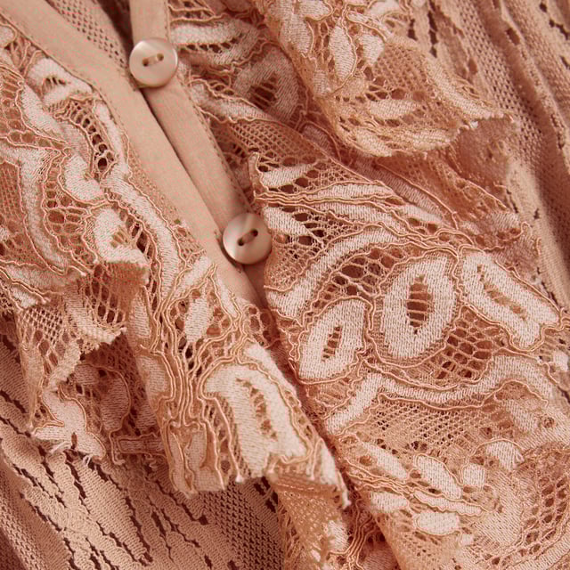 River Island Womens Pink Long Sleeve Lace Ruffle Top Loose fit, Lace fabric, Crew neck, Lace detail, Ruffle detail, Buttoned fastening, Long sleevesAbout the brandFASHION IS OUR DNARiver Island is an icon of the British high street. Inspired by the latest trends and our heritage style archives, we've been serving style and leading trends for over sixty years.We make fashion for real people with real lives, who want to look real good. Because life's a celebration - let's dress for it.