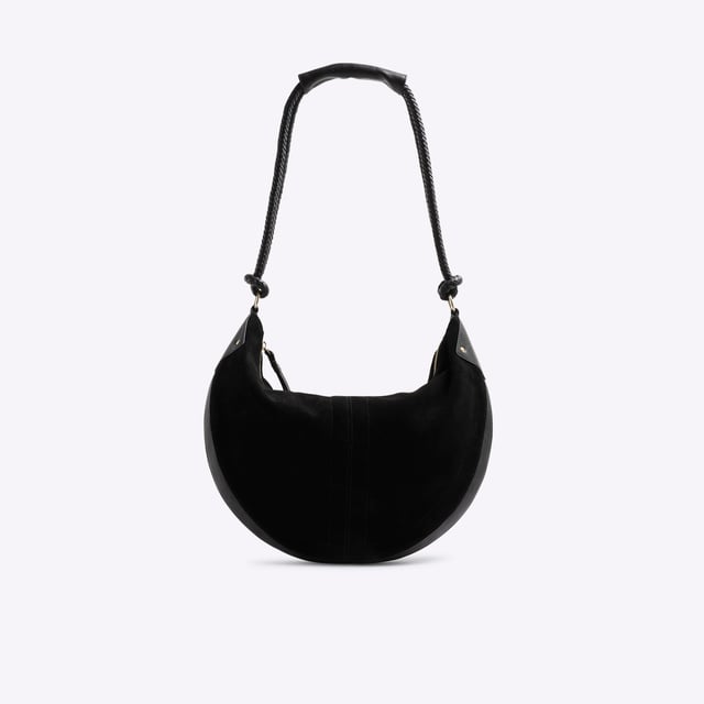 River Island Womens Black Suede Knot Handle Slouchy Shoulder Bag Suede, Shoulder strap, Knot detail, Interior zip pocket, Zip fastening, Handle drop: 31cm, H: 29cm x W: 42cm x D: 7cmAbout the brandFASHION IS OUR DNARiver Island is an icon of the British high street. Inspired by the latest trends and our heritage style archives, we've been serving style and leading trends for over sixty years.We make fashion for real people with real lives, who want to look real good. Because life's a celebration - let's dress for it.