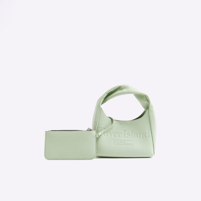 River Island Womens Green Faux Leather Debossed Ri Scoop Bag Faux leather, Debossed detail, RI branding, Handle length: 14cm, Bag dimensions: L: 18cm x D: 11cm x W: 22.5cmAbout the brandFASHION IS OUR DNARiver Island is an icon of the British high street. Inspired by the latest trends and our heritage style archives, we've been serving style and leading trends for over sixty years.We make fashion for real people with real lives, who want to look real good. Because life's a celebration - let's dress for it.