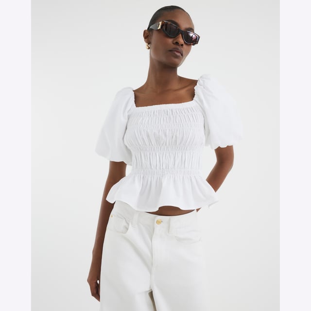 Square neckline, Puff sleeves, Shirred detailAbout the brandFASHION IS OUR DNARiver Island is an icon of the British high street. Inspired by the latest trends and our heritage style archives, we've been serving style and leading trends for over sixty years.We make fashion for real people with real lives, who want to look real good. Because life's a celebration - let's dress for it.