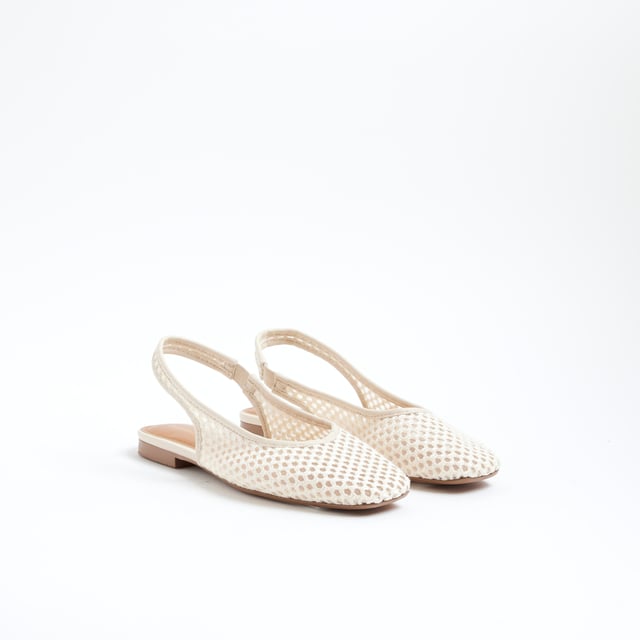 River Island Womens Cream Crochet Slingback Ballet Pumps Crochet, Flat soles, Square toe, Backless, Ankle strappedAbout the brandFASHION IS OUR DNARiver Island is an icon of the British high street. Inspired by the latest trends and our heritage style archives, we've been serving style and leading trends for over sixty years.We make fashion for real people with real lives, who want to look real good. Because life's a celebration - let's dress for it.