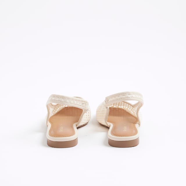 River Island Womens Cream Crochet Slingback Ballet Pumps Crochet, Flat soles, Square toe, Backless, Ankle strappedAbout the brandFASHION IS OUR DNARiver Island is an icon of the British high street. Inspired by the latest trends and our heritage style archives, we've been serving style and leading trends for over sixty years.We make fashion for real people with real lives, who want to look real good. Because life's a celebration - let's dress for it.