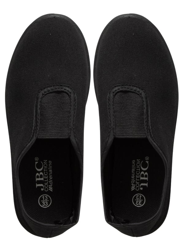 Simple, stylish, and built for comfort—these unisex school pumps are perfect for everyday wear. Made with a soft canvas upper and a matte finish, they offer a snug fit that’s both comfy and breathable. Packed in a brand-new poly bag, these shoes are crafted from high-quality materials to withstand daily school use. Great for PE, indoor activities, or general school wear