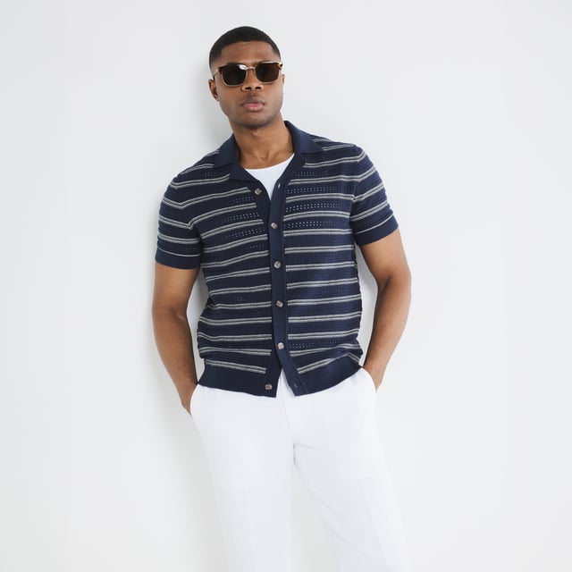 Collared, Stiped print, Textured, Buttoned fastening, Short sleeves, LightweightAbout the brandFASHION IS OUR DNARiver Island is an icon of the British high street. Inspired by the latest trends and our heritage style archives, we've been serving style and leading trends for over sixty years.We make fashion for real people with real lives, who want to look real good. Because life's a celebration - let's dress for it.