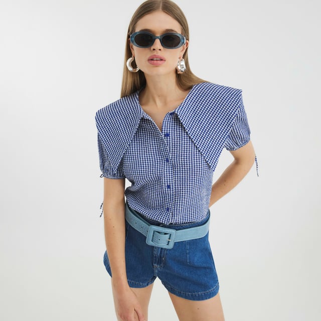 Gingham print, Short puff sleeves, Oversized collar, Tie detail, Button fasteningAbout the brandFASHION IS OUR DNARiver Island is an icon of the British high street. Inspired by the latest trends and our heritage style archives, we've been serving style and leading trends for over sixty years.We make fashion for real people with real lives, who want to look real good. Because life's a celebration - let's dress for it.