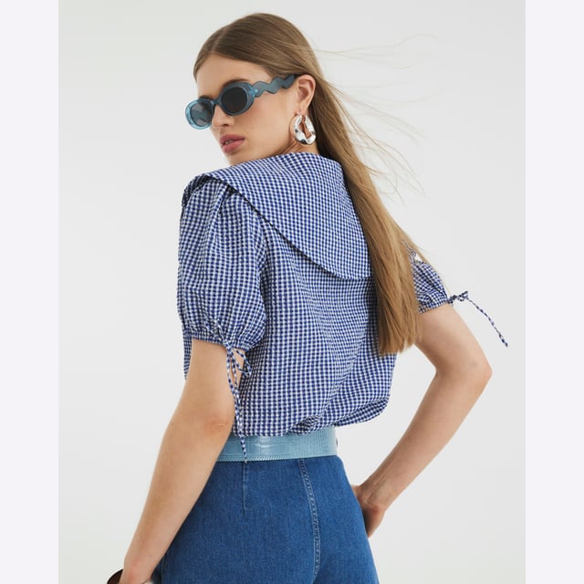 Gingham print, Short puff sleeves, Oversized collar, Tie detail, Button fasteningAbout the brandFASHION IS OUR DNARiver Island is an icon of the British high street. Inspired by the latest trends and our heritage style archives, we've been serving style and leading trends for over sixty years.We make fashion for real people with real lives, who want to look real good. Because life's a celebration - let's dress for it.