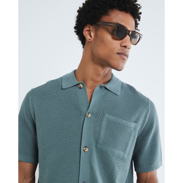 Collared, Crochet fabric, Chest pocket, Buttoned fastening, Short sleeves, LightweightAbout the brandFASHION IS OUR DNARiver Island is an icon of the British high street. Inspired by the latest trends and our heritage style archives, we've been serving style and leading trends for over sixty years.We make fashion for real people with real lives, who want to look real good. Because life's a celebration - let's dress for it.