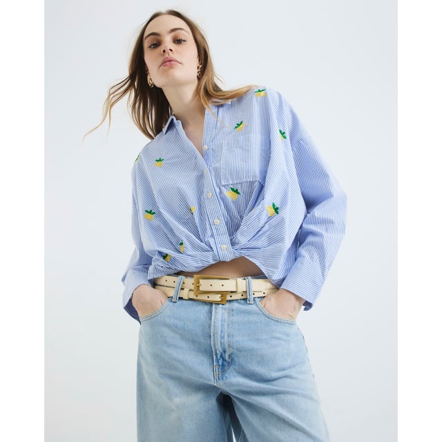 River Island Womens Blue Long Sleeve Striped Lemon Shirt Striped, Collared, Long sleeves, Chest pocket, Embroidered lemon print, Button fasteningAbout the brandFASHION IS OUR DNARiver Island is an icon of the British high street. Inspired by the latest trends and our heritage style archives, we've been serving style and leading trends for over sixty years.We make fashion for real people with real lives, who want to look real good. Because life's a celebration - let's dress for it.