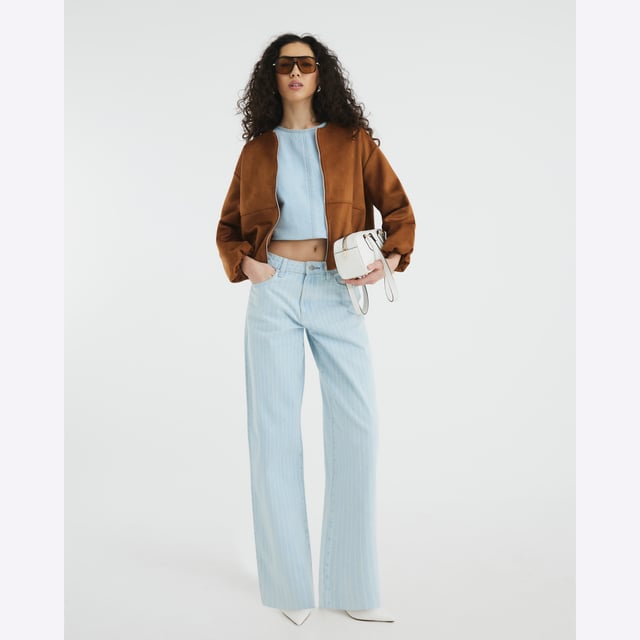 Denim fabric, Stripe print, Barrel leg, Raw hem, Belt loops, Pockets, Zip and button fasteningAbout the brandFASHION IS OUR DNARiver Island is an icon of the British high street. Inspired by the latest trends and our heritage style archives, we've been serving style and leading trends for over sixty years.We make fashion for real people with real lives, who want to look real good. Because life's a celebration - let's dress for it.