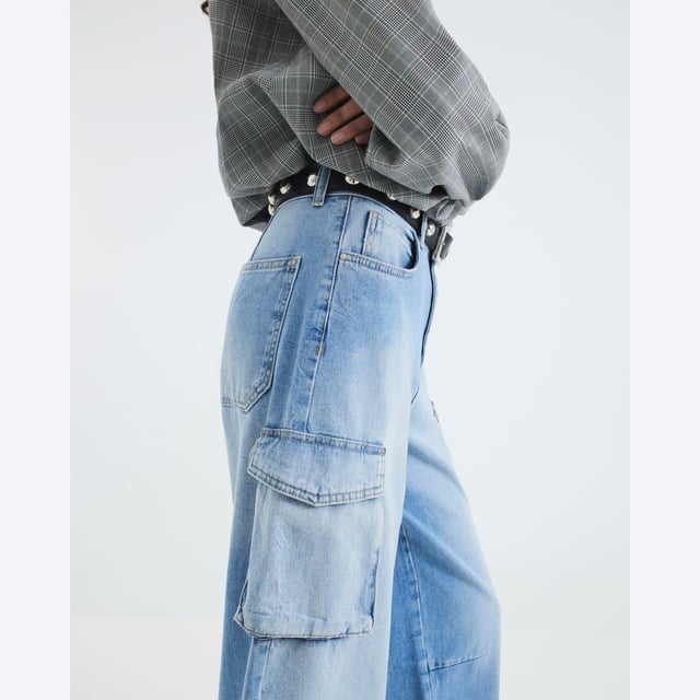 Denim fabric, Barrel leg, Classic 5 pocket styling, Cargo pockets, Belt loops, Zip and button fasteningAbout the brandFASHION IS OUR DNARiver Island is an icon of the British high street. Inspired by the latest trends and our heritage style archives, we've been serving style and leading trends for over sixty years.We make fashion for real people with real lives, who want to look real good. Because life's a celebration - let's dress for it.