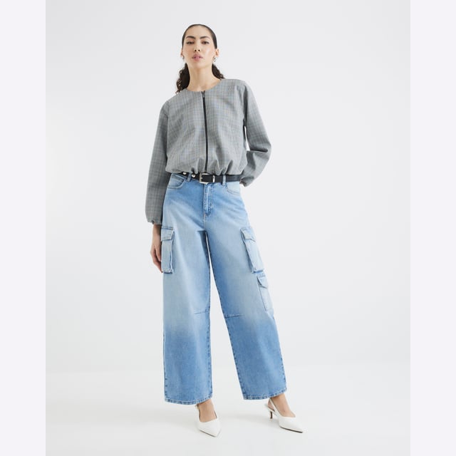 Denim fabric, Barrel leg, Classic 5 pocket styling, Cargo pockets, Belt loops, Zip and button fasteningAbout the brandFASHION IS OUR DNARiver Island is an icon of the British high street. Inspired by the latest trends and our heritage style archives, we've been serving style and leading trends for over sixty years.We make fashion for real people with real lives, who want to look real good. Because life's a celebration - let's dress for it.