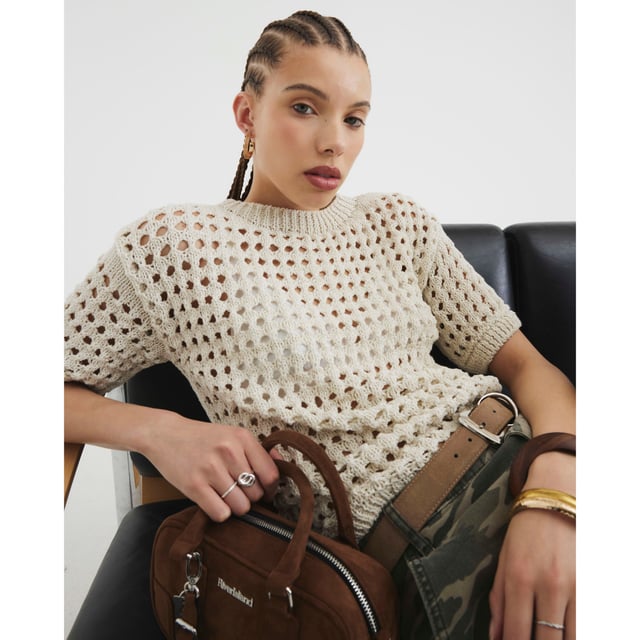 Round neck, Crochet, Short sleeves, Open knit designAbout the brandFASHION IS OUR DNARiver Island is an icon of the British high street. Inspired by the latest trends and our heritage style archives, we've been serving style and leading trends for over sixty years.We make fashion for real people with real lives, who want to look real good. Because life's a celebration - let's dress for it.