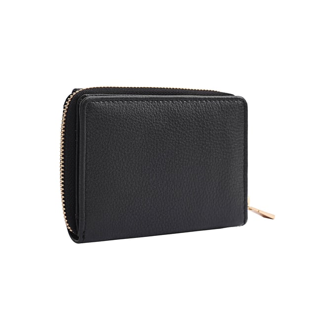 Crafted from soft leather, this elegant purse is designed for both style and function, featuring twin coin sections for easy access and separation. It offers ample card slots, a dedicated note section, and a clear card/ID display window for added convenience. Finished with a sleek brand logo plate on the front, it comes beautifully packaged in a gift box-perfect for yourself or someone special. D:3.4cm W:12.3cm H:9.7cm