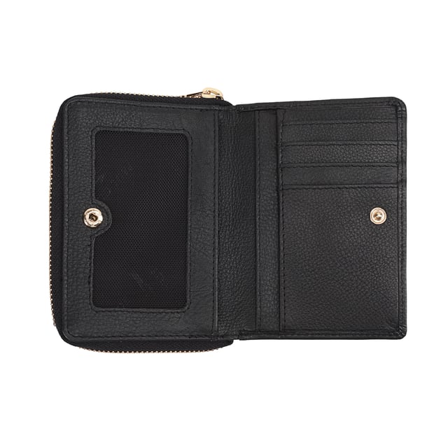 Crafted from soft leather, this elegant purse is designed for both style and function, featuring twin coin sections for easy access and separation. It offers ample card slots, a dedicated note section, and a clear card/ID display window for added convenience. Finished with a sleek brand logo plate on the front, it comes beautifully packaged in a gift box-perfect for yourself or someone special. D:3.4cm W:12.3cm H:9.7cm