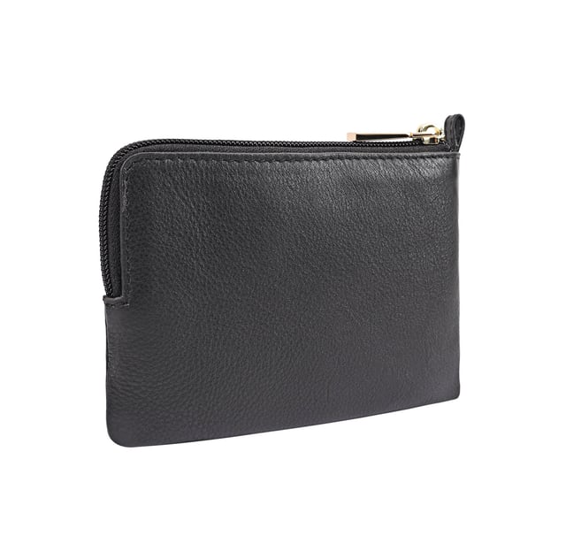 Coin pouch adorned with a sleek brand logo pin on the front, combines functionality with sophisticated style. Made from soft quality leather, it offers a secure and stylish way to keep your coins organized. Presented in a beautiful gift box, it makes a perfect present for any occasion, showcasing both luxury and practicality. D:1.7cm W:14cm H:9.5cm