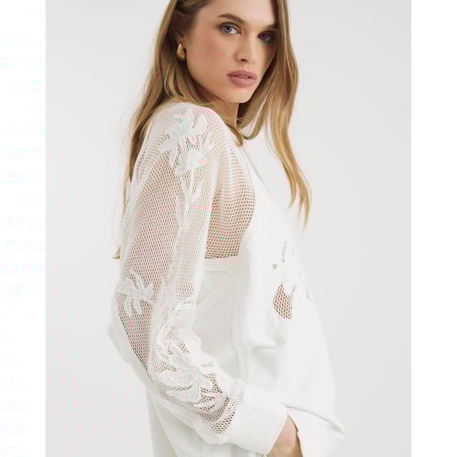 Round neck, Long sleeves, Floral cutwork design, Side splits, Sheer detailAbout the brandFASHION IS OUR DNARiver Island is an icon of the British high street. Inspired by the latest trends and our heritage style archives, we've been serving style and leading trends for over sixty years.We make fashion for real people with real lives, who want to look real good. Because life's a celebration - let's dress for it.