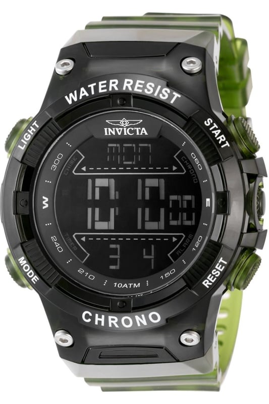 El Invicta 49049 tiene una caja de plastico de 52 millimetros con una esfera negro.
Esta modelo funciona con un movimiento de Cuarzo preciso.
Resistencia a la presión de aqua de 10 bares.
Este modelo es parte de la colección Invicta Racing.

2 años de garantía Invicta.
