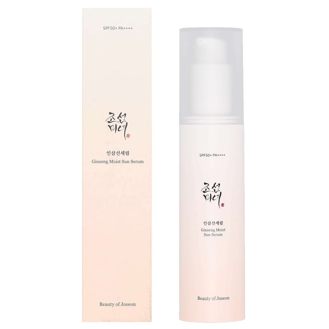 Experience ultimate sun protection with the Beauty of Joseon Ginseng Moist Sun Serum PA++++ SPF50+ (50ml). This lightweight serum is formulated for all skin types, providing effective sun defense without a greasy feel or white cast. Enriched with 30% Ginseng Extract for anti-aging benefits and 2% Niacinamide to brighten skin tone, it absorbs quickly, leaving skin fresh and hydrated. Perfect as a makeup base, it ensures a smooth finish without stickiness. Enjoy a cruelty-free skincare experience that enhances your natural beauty.