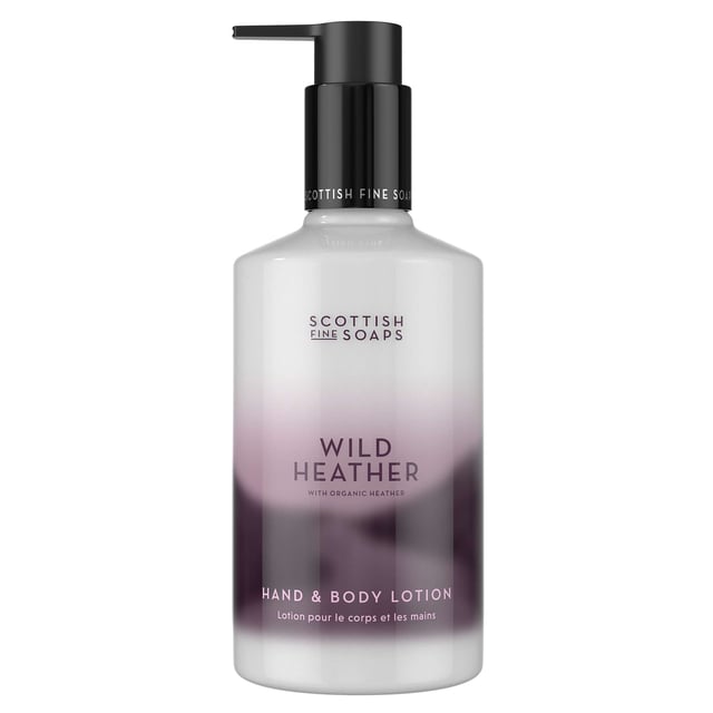 Indulge in the serene beauty of the Scottish moorlands with our Wild Heather Hand & Body Lotion from Scottish Fine Soaps. Enriched with the natural goodness of wild heather extract, this luxurious lotion is designed to hydrate and rejuvenate your skin. The addition of allantoin provides soothing relief, leaving your skin feeling soft and smooth. Perfect for daily use, simply apply to your hands and body as needed, and massage until fully absorbed. Experience the essence of Scotland and treat your skin to a nourishing blend that celebrates nature.