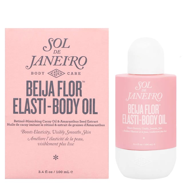 Discover the transformative power of Sol de Janeiro Beija Flor Elasti-Body Oil. This lightweight, nourishing body oil is specially formulated to enhance skin elasticity and resilience, leaving your skin looking smoother and more supple. It effectively reduces the appearance of sagging skin while preventing moisture loss, ensuring your skin remains deeply hydrated and feels plump and revitalized. Perfect for vegans, this oil is easy to use—simply apply it to your body and massage for best results. Experience the ultimate in body care with Sol de Janeiro.