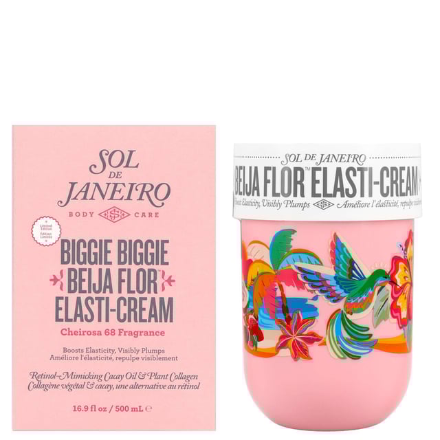 Discover the luxurious Sol de Janeiro Beija Flor Elasti-Cream, a 500ml body cream that delivers facial-grade care for your skin. This innovative formula enhances elasticity and boosts collagen production, ensuring your skin appears plump, replenished, and radiant. Infused with nourishing ingredients such as Cacay Oil, a gentle alternative to retinol, and Plant Collagen, this cream provides a velvety-soft texture and youthful revitalization. Perfect for daily use, simply apply to clean skin. Vegan-friendly and designed for all skin types, indulge your body in the ultimate hydration.