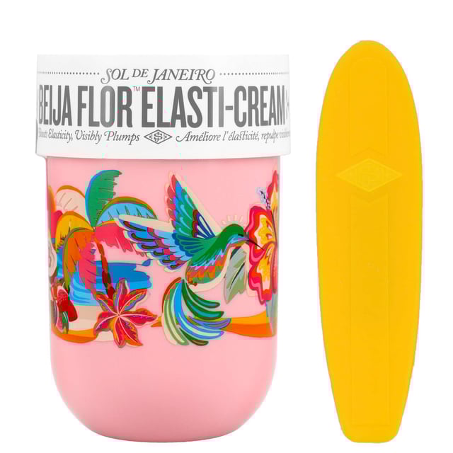 Discover the luxurious Sol de Janeiro Beija Flor Elasti-Cream, a 500ml body cream that delivers facial-grade care for your skin. This innovative formula enhances elasticity and boosts collagen production, ensuring your skin appears plump, replenished, and radiant. Infused with nourishing ingredients such as Cacay Oil, a gentle alternative to retinol, and Plant Collagen, this cream provides a velvety-soft texture and youthful revitalization. Perfect for daily use, simply apply to clean skin. Vegan-friendly and designed for all skin types, indulge your body in the ultimate hydration.