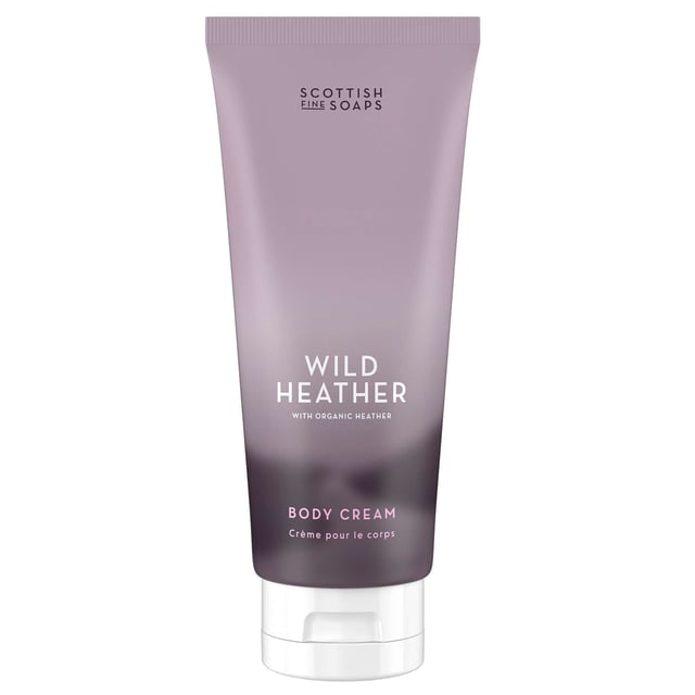 Indulge your skin with the luxurious Scottish Fine Soaps Wild Heather Body Cream. This rich formula is infused with rejuvenating Scottish heather extract and deeply hydrating hyaluronic acid, complemented by nourishing jojoba oil and shea butter. Experience the soothing aroma of pink pepper, heather, and vanilla as you massage this creamy body lotion into your skin. Perfect for daily use, it leaves your skin feeling soft, smooth, and beautifully scented. For the ultimate pampering experience, apply after a warm bath or shower.