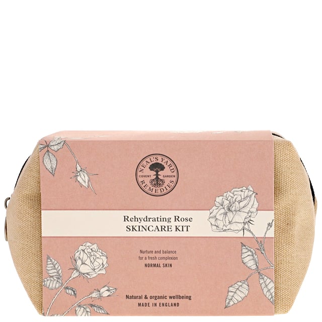 Discover the ultimate skincare experience with the Neal's Yard Remedies Rehydrating Rose Skincare Gift Set. This luxurious set includes a 25ml Rehydrating Rose Facial Wash for cleansing and refreshing normal or sensitive skin. Follow up with the 25ml Rehydrating Rose Toner to balance your complexion, enriched with damask roses. The set also features an 8ml Rehydrating Rose Facial Oil that replenishes moisture and protects skin health, and a 15ml Rehydrating Rose Daily Moisture for lasting hydration. Enjoy high-quality, organic skincare with a conscience.