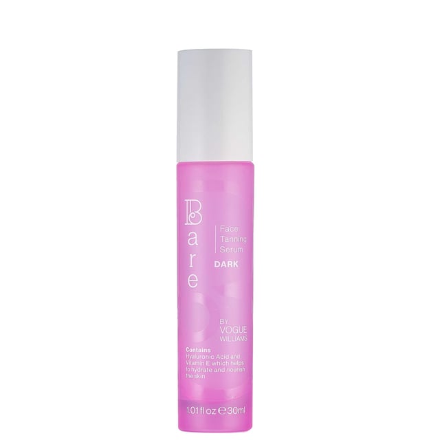 Elevate your beauty routine with Bare by Vogue's Face Tanning Serum in Dark. This revolutionary product combines the benefits of a skincare serum with a self-tanner, ensuring a radiant and natural-looking complexion. Specifically designed for facial use, it features a unique formula enriched with skin-nourishing ingredients such as Carrot Extract for hydration, Hydrolysed Sesame Protein for enhanced moisture, and Vitamin E for protection against free radicals. Available in three shades, this serum not only delivers an instant tan but also helps even skin tone and reduces redness and pigmentation. Lightweight and non-sticky, it glides on effortlessly. Simply apply 1-2 pumps to your face and décolleté, and enjoy a luminous glow that lasts. Perfect for daily use to maintain that golden-hour radiance.