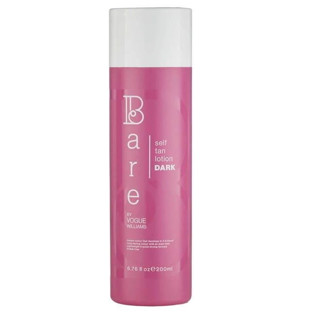 Experience a stunning sun-kissed glow with Bare by Vogue's Dark Self Tan Lotion. This luxurious tanning lotion delivers a natural-looking tan in just 4-8 hours, ideal for medium to dark skin tones. Infused with hydrating properties, it leaves your skin feeling nourished while providing a radiant tan that lasts for 5-7 days. Enjoy a smooth, streak-free application with a delightful fragrance. Safe for pregnancy, this product is perfect for DIY tanning at home. For best results, moisturize dry areas before application. Available in Medium and Ultra Dark.
