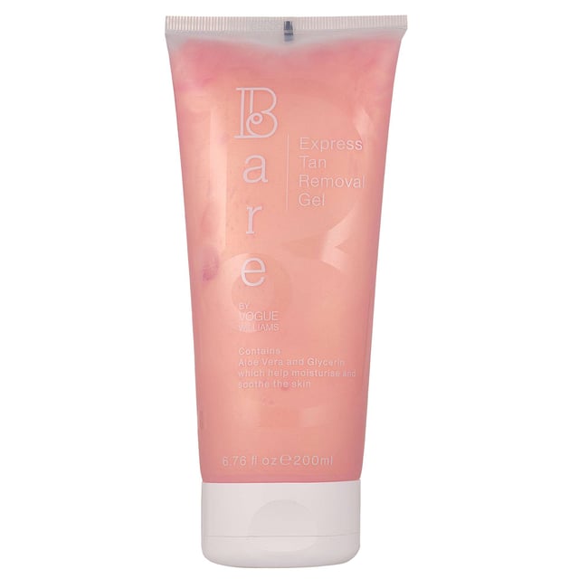 Transform your tanning routine with Bare by Vogue Express Tan Removal Gel. This innovative gel removes self-tan effortlessly without harsh scrubbing, making it easy to achieve a fresh start. Its luxurious pink shimmering formula is enriched with Aloe Vera and Glycerin for deep hydration, leaving your skin soft and smooth. Infused with a delightful fruity scent, this gel turns a mundane chore into a pampering experience. Simply apply, wait 5 minutes, and rinse with warm water for beautifully clean skin. For stubborn areas, enhance results with our exfoliating mitt.