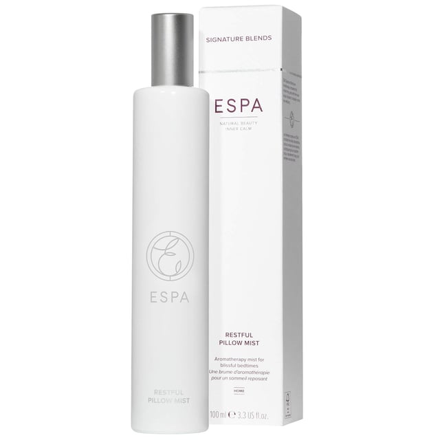 ESPA Restful Pillow Mist for Better Sleep and Relaxation Transform your nighttime routine with ESPA Restful Pillow Mist, designed to enhance your sleep quality and overall well-being. This luxurious pillow mist features a soothing blend of essential oils, including calming Lavender, to help you unwind and prepare for a restful night. Simply spritz onto your pillow before bedtime and let the aromatic scent envelop you, promoting relaxation and tranquility. Ideal for anyone seeking a peaceful sleep experience, this vegan and gluten-free formula is safe for pregnancy. Embrace the serenity of a good night’s sleep and wake up refreshed and revitalized.