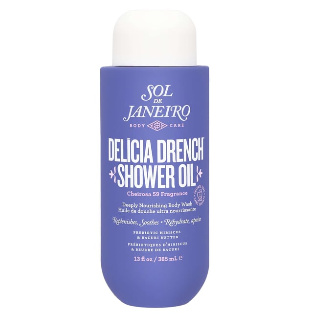 Transform your shower experience with Sol de Janeiro Cheirosa Delícia Drench Shower Oil. This luxurious oil-to-foam body wash is designed to indulge your skin, delivering deep hydration while cleansing. It replenishes dry skin and promotes a velvety-soft, healthy complexion without stripping away your skin's natural oils. Infused with a captivating woody vanilla fragrance, it elevates your mood and turns your daily routine into a spa-like experience. Simply apply to wet skin, massage gently, and rinse thoroughly for irresistibly soft skin.