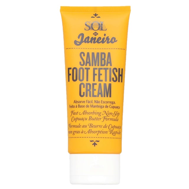 Unlock the Brazilian secret to irresistibly silky, samba-ready feet with Sol de Janeiro's Samba Foot Fetish Care 90ml. This innovative dry foot care system gives you incredibly soft and smooth feet in just two steps. First, use the Samba Foot Fetish Care Smoothing Board to remove roughness and calluses. Follow up with the non-slip Samba Foot Fetish Cream for intense hydration and conditioning, leaving your feet feeling blissfully supple. Apply and massage for the ultimate foot pampering experience.