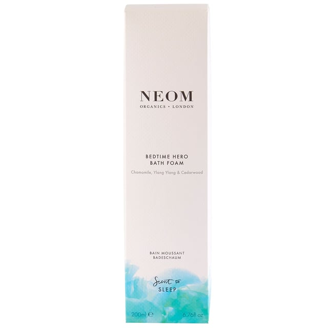 Experience the transformative power of Neom Wellbeing London Scent To Sleep Bedtime Hero Bath Foam, designed to enhance relaxation and promote restful sleep. This luxurious bath foam features a blend of 11 essential oils, including calming English lavender and soothing chamomile. Infused with nourishing marshmallow, coconut oil, sweet almond, and aloe, it softens your skin. Pour a capful under running water, soak for at least 10 minutes, and enjoy the calming scents. Ideal for creating a pre-sleep sanctuary, Neom is a Certified B Corporation committed to ethical practices and sustainability.