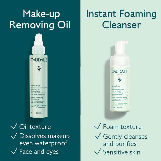 Experience the ultimate cleansing solution with Caudalie Vinoclean Instant Foaming Cleanser. This gentle foaming cleanser refreshes and nourishes your skin, leaving it revitalized and radiant. Formulated with 97% natural ingredients, including chamomile and organic green grape, this soap-free formula is perfect for all skin types, even sensitive. Use it morning and night for a comfortable cleanse that banishes tightness and dryness. Join Caudalie in their commitment to the planet, contributing 1% of turnover to environmental protection.