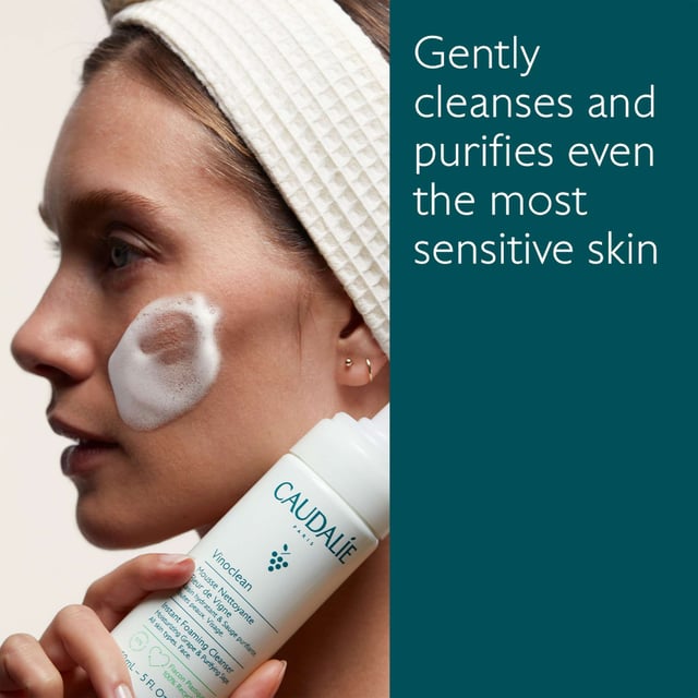 Experience the ultimate cleansing solution with Caudalie Vinoclean Instant Foaming Cleanser. This gentle foaming cleanser refreshes and nourishes your skin, leaving it revitalized and radiant. Formulated with 97% natural ingredients, including chamomile and organic green grape, this soap-free formula is perfect for all skin types, even sensitive. Use it morning and night for a comfortable cleanse that banishes tightness and dryness. Join Caudalie in their commitment to the planet, contributing 1% of turnover to environmental protection.