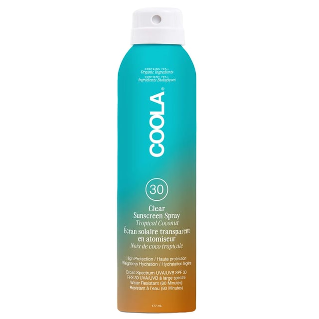 Experience the ultimate sun protection with Coola Classic Body Sunscreen Spray SPF30 in a delightful Tropical Coconut scent. This organic sunscreen offers a refreshing fragrance while providing long-lasting protection for active days under the sun. Its Farm to Face® formula is enriched with an antioxidant-rich Plant Protection complex to combat free radicals and nourish your skin. Enjoy water-resistant broad-spectrum UVA/UVB defense with an ultra-sheer application. Apply generously 15 minutes before sun exposure and reapply every two hours or after swimming.