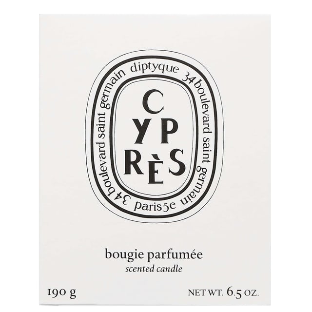 Diptyque Cyprès Scented Candle - 190g of Soothing Freshness Experience the warm and comforting aroma of the Diptyque Cyprès Scented Candle. This exquisite candle features a sunny fragrance infused with cypress, delivering a soothing freshness complemented by sweet undertones. Enjoy approximately 50 hours of burn time, perfect for creating a relaxing atmosphere. For optimal performance, allow the candle to burn for 2-3 hours during its first use to ensure even melting. Remember to trim the wick regularly, keeping it at a length of 3-5mm for the best experience.