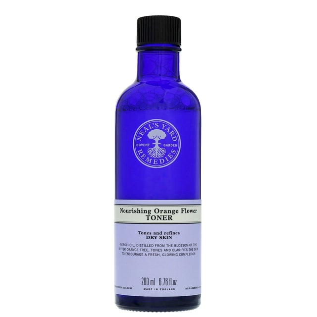 Experience the rejuvenating power of Neal's Yard Remedies Nourishing Orange Flower Toner, specially formulated for dry skin. Enriched with bitter orange extracts and neroli oil, this toner prepares your skin for optimal moisture absorption. Vegan-friendly and ethically crafted, it comes in eco-conscious packaging. To use, apply with a cotton pad after cleansing and follow with your favorite moisturizer. Join the movement towards sustainability with Neal's Yard Remedies, a pioneer in organic health and beauty since 1981.