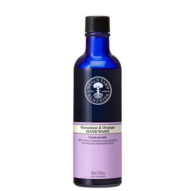 Experience the refreshing cleanse of Neal's Yard Remedies Geranium & Orange Hand Wash. Infused with natural geranium and orange essential oils, this luxurious hand wash removes impurities while keeping your skin hydrated. Enjoy the uplifting fragrance that revitalizes your senses. To use, apply to damp hands, lather, and rinse thoroughly. Neal's Yard Remedies, established in 1981, is dedicated to sustainable practices and ethical sourcing, ensuring every bottle is crafted with care in their eco-friendly factory. Join the movement towards a sustainable future.