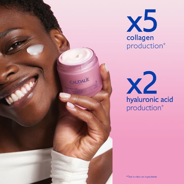 Transform your skincare routine with Caudalie Resveratrol-Lift Night Cream Refill, an anti-aging cream that firms, lifts, and hydrates. Infused with Vegan Collagen, resveratrol, and micro hyaluronic acid, this lightweight cream helps reveal a youthful complexion. Clinical trials show that 95% of women saw firmer skin after 56 days. Suitable for all skin types, this vegan cream contains 97% natural ingredients. Join Caudalie’s sustainability efforts; they have planted over 8 million trees since 2012. Apply morning and night for best results.