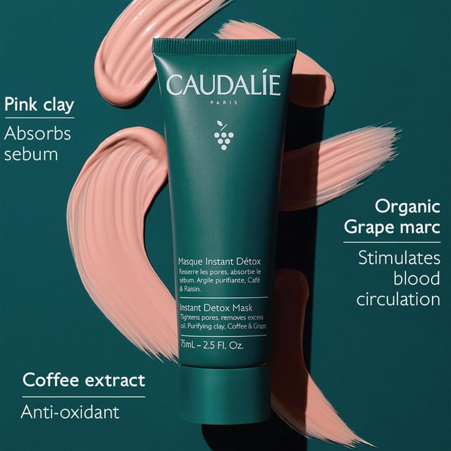 Discover the Caudalie Vinoclean Instant Detox Mask, a beloved beauty essential. This detoxifying clay mask deeply cleanses, removing impurities and excess oil for refreshed skin. Experience brighter skin in minutes as it gently exfoliates and draws out impurities. Enriched with pink clay, coffee extract, and papaya enzyme, it suits all skin types. With 99% naturally-derived ingredients, it's fragrance-free and vegan, perfect for sensitive skin. Join the skincare revolution with over 100 million TikTok reviews and unveil your skin's true radiance!