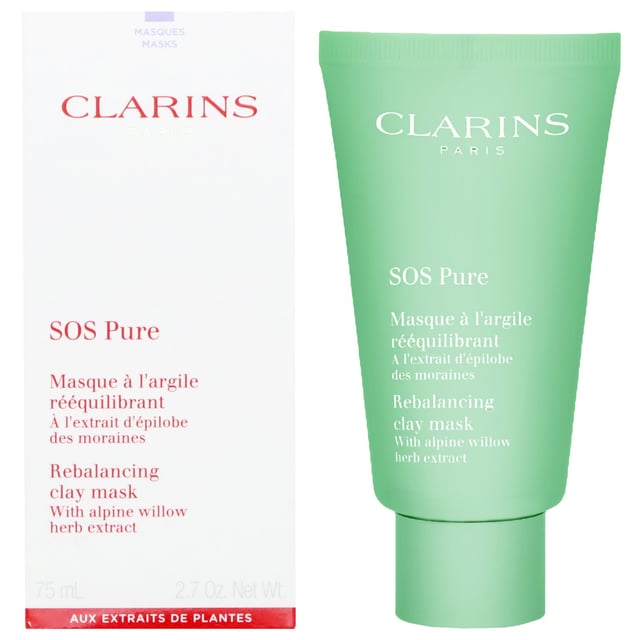 Experience the power of Clarins SOS Pure Rebalancing Clay Mask, specially formulated for oily skin types. Enriched with alpine willow herb, this mask effectively minimizes shine and reduces pore visibility. It deeply absorbs impurities while enhancing skin texture for a smoother, healthier appearance. To enjoy its benefits, apply a thin layer to your face, steering clear of the eye area. Leave it on for 10 minutes, then rinse thoroughly for refreshed, revitalized skin.